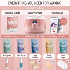 Tress Wellness Waxing Kit for Brazilian Wax - Easy to Use - For Sensitive Skin - Digital Display, Dusty Pink Air Element - Dusty Pink Air