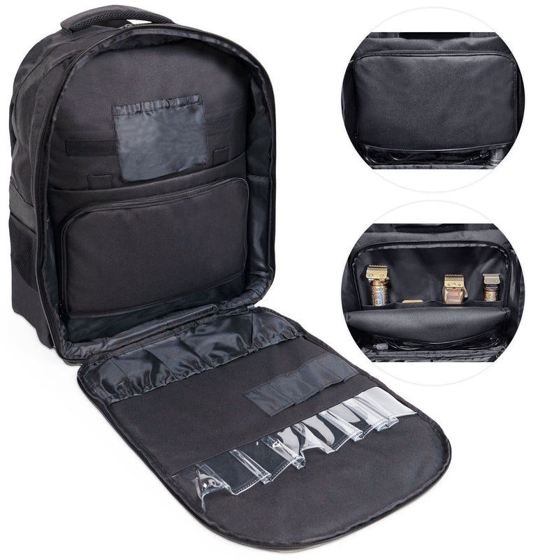 Smart Barber Bag - Extra Large Capacity, Water-Resistant Grooming Tool Backpack with Compartments for Clippers and Supplies - Durable, Easy to Clean, Perfect for Travel (Bag Only)