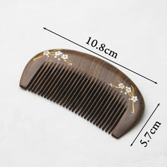 Natural Gold Sandalwood Small Comb Natural Wood  Structure Fine Tooth Hair Comb Anti-Static Head Acupuncture Point Massage Gift