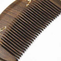 Natural Gold Sandalwood Small Comb Natural Wood  Structure Fine Tooth Hair Comb Anti-Static Head Acupuncture Point Massage Gift