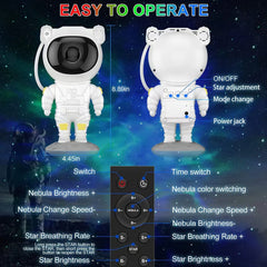 Bluetooth APP Rocket Astronaut Star Galaxy Projector LED Night Light Lamp Starry Sky Porjectors Lamp  For Kids Bedroom Decorate