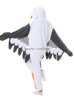 Onesieshow Animal Kigurumi Pyjamas Halloween Onesie Adult Seagull Crow Cartoon Pajama Cosplay Party Women Men Homewear XXL