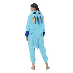 Soft Women Pajamas Onesies Vaporeon Kigurumi Fleece Pajamas Sleepwear with Hooded Cosplay Costume For Halloween Chrismas