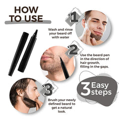 Beard Filler Pencil & Brush – Waterproof Beard Enhancer