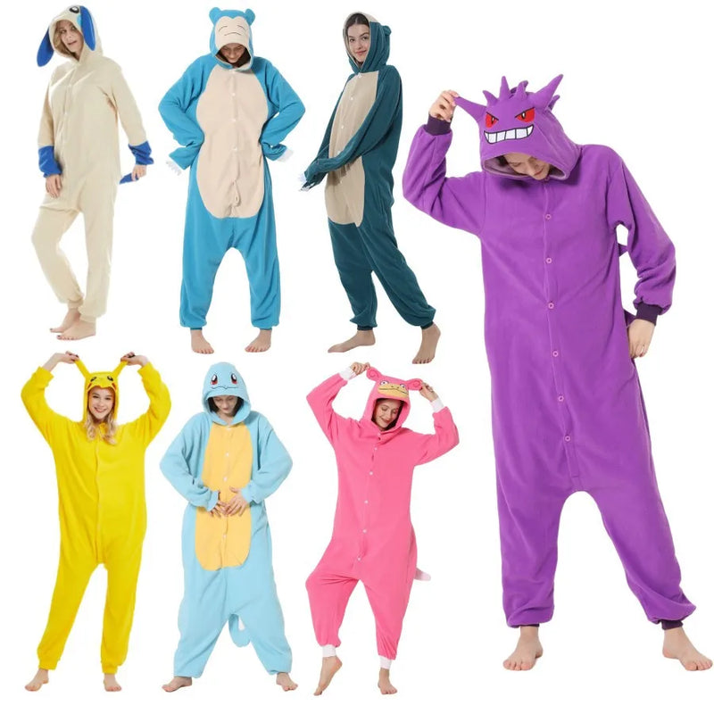 Kawaii Pokemon Pikachu Cosplay Costume Adults Kigurumi Slowpoke Onesie Pajamas Umbreon Party Jumpsuit Halloween Sleepwear Gift