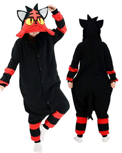 TAKARA TOMY Pajamas Pokemon Onesie Litten Kigurumi Cat Anime Pijama Jumpsuit Halloween Christmas Cosplay Costume Party Outfit