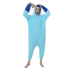 Soft Women Pajamas Onesies Vaporeon Kigurumi Fleece Pajamas Sleepwear with Hooded Cosplay Costume For Halloween Chrismas