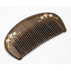 Natural Gold Sandalwood Small Comb Natural Wood  Structure Fine Tooth Hair Comb Anti-Static Head Acupuncture Point Massage Gift