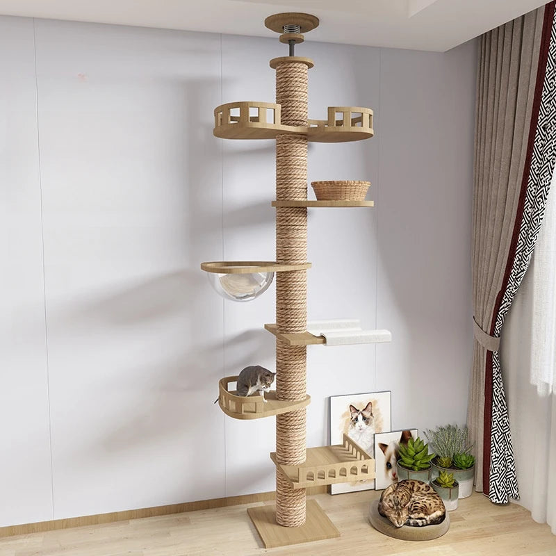 Multifunction Wooden Cat Tree House