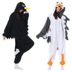 Onesieshow Animal Kigurumi Pyjamas Halloween Onesie Adult Seagull Crow Cartoon Pajama Cosplay Party Women Men Homewear XXL