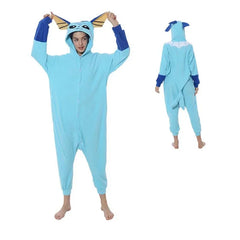 Soft Women Pajamas Onesies Vaporeon Kigurumi Fleece Pajamas Sleepwear with Hooded Cosplay Costume For Halloween Chrismas