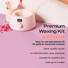 KoluaWax Premium Waxing Kit for Women - Hot Melt Wax Warmer for Hair Removal, Eyebrow, Bikini, Legs, Face, Brazilian Wax & More - Machine + 4-Pack Hard Wax Beads + Accessories, Blush